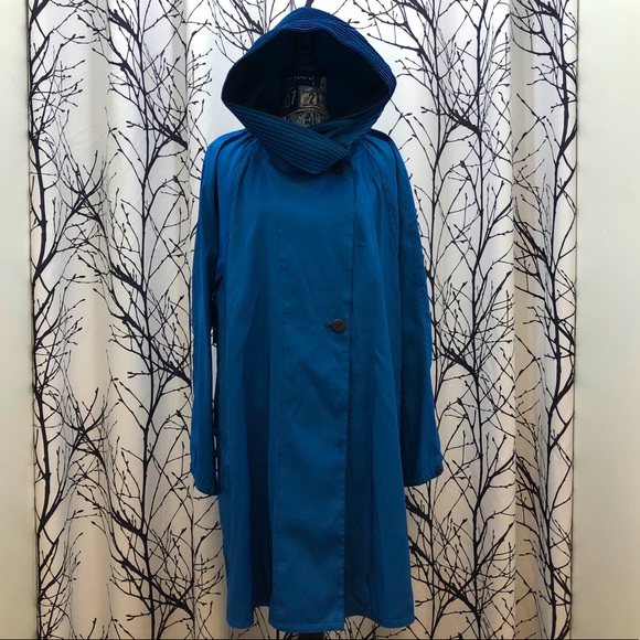 NWT Mycra Pac Blue Black Reversible Raincoat 1X